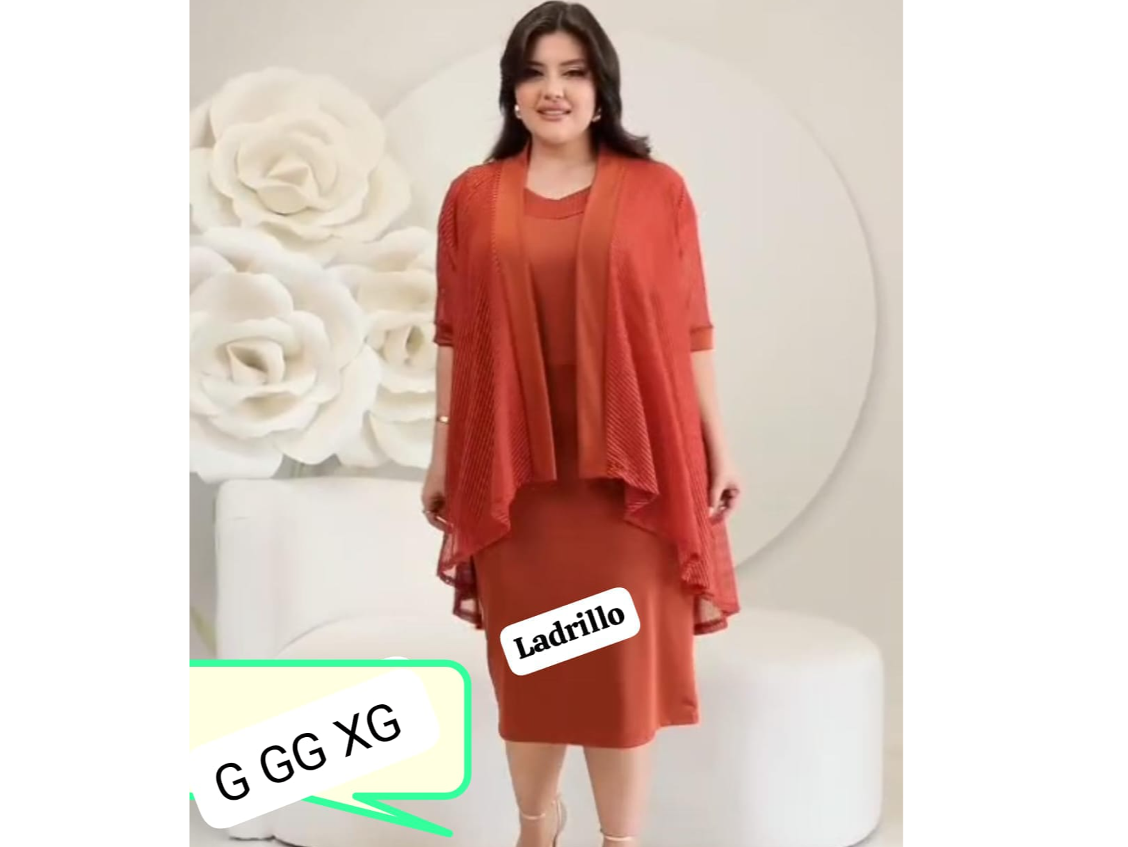 Conjunto vestido y saquito talla EXG