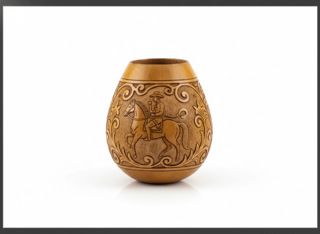 Mate porongo tallado