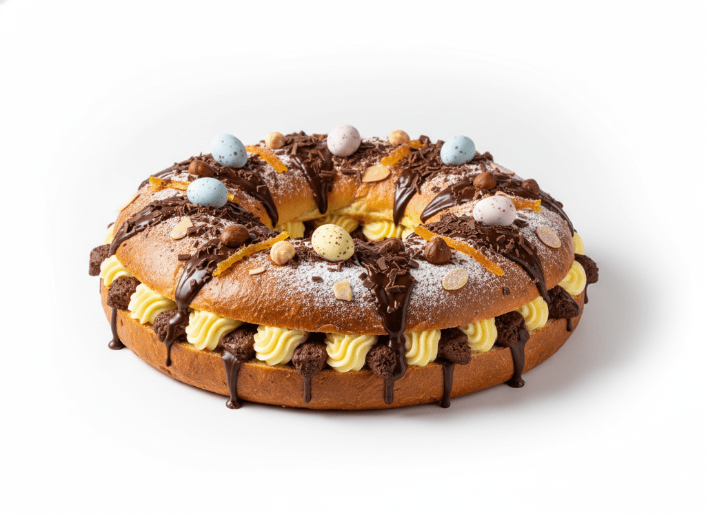Rosca de Pascua con chocolate