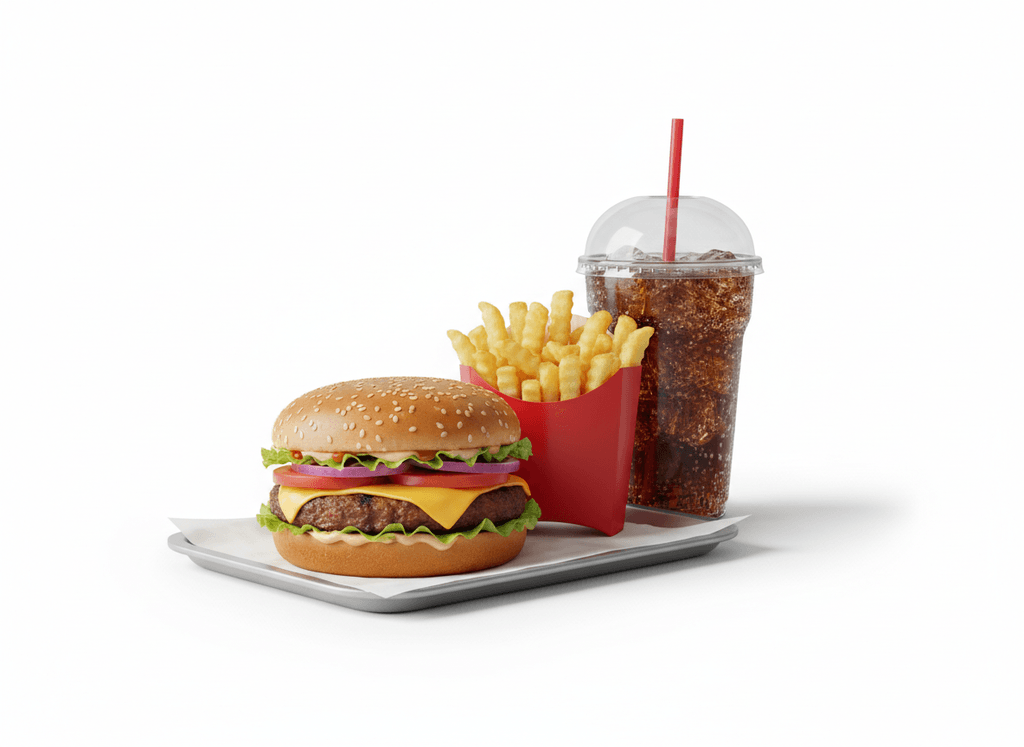 Combo cheeseburger de The Golden Burger