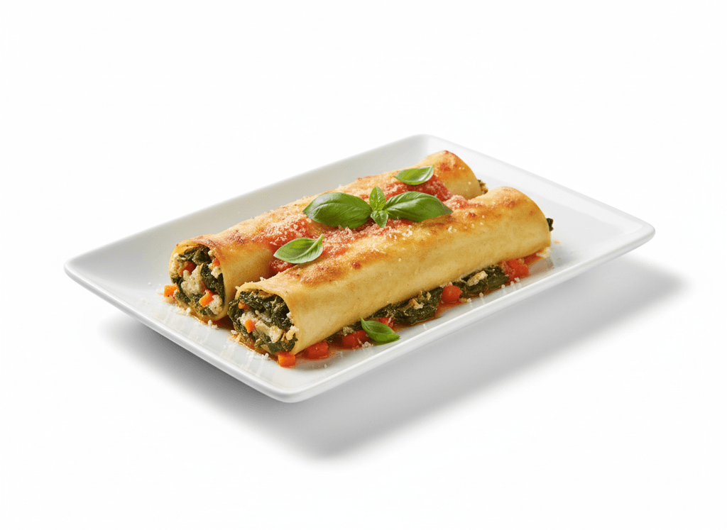 Canelones de verdura y queso