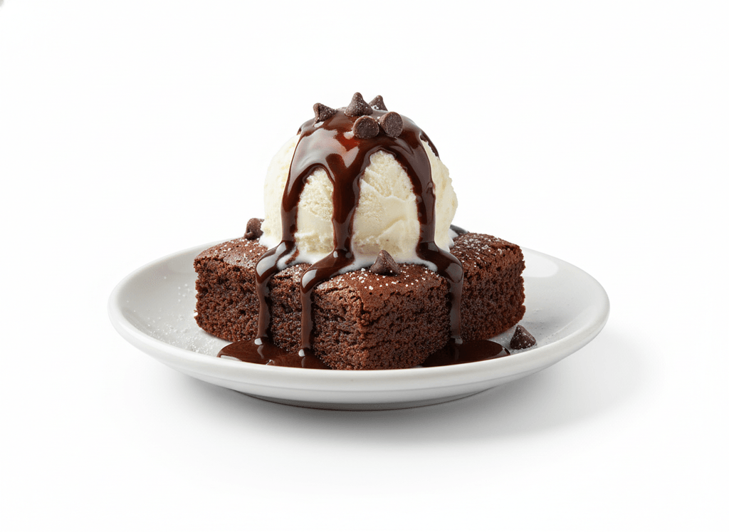 Brownie con helado