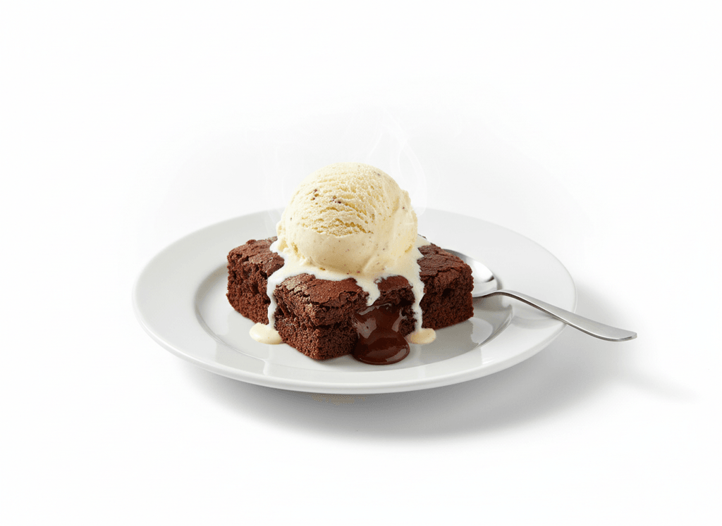 Brownie con helado