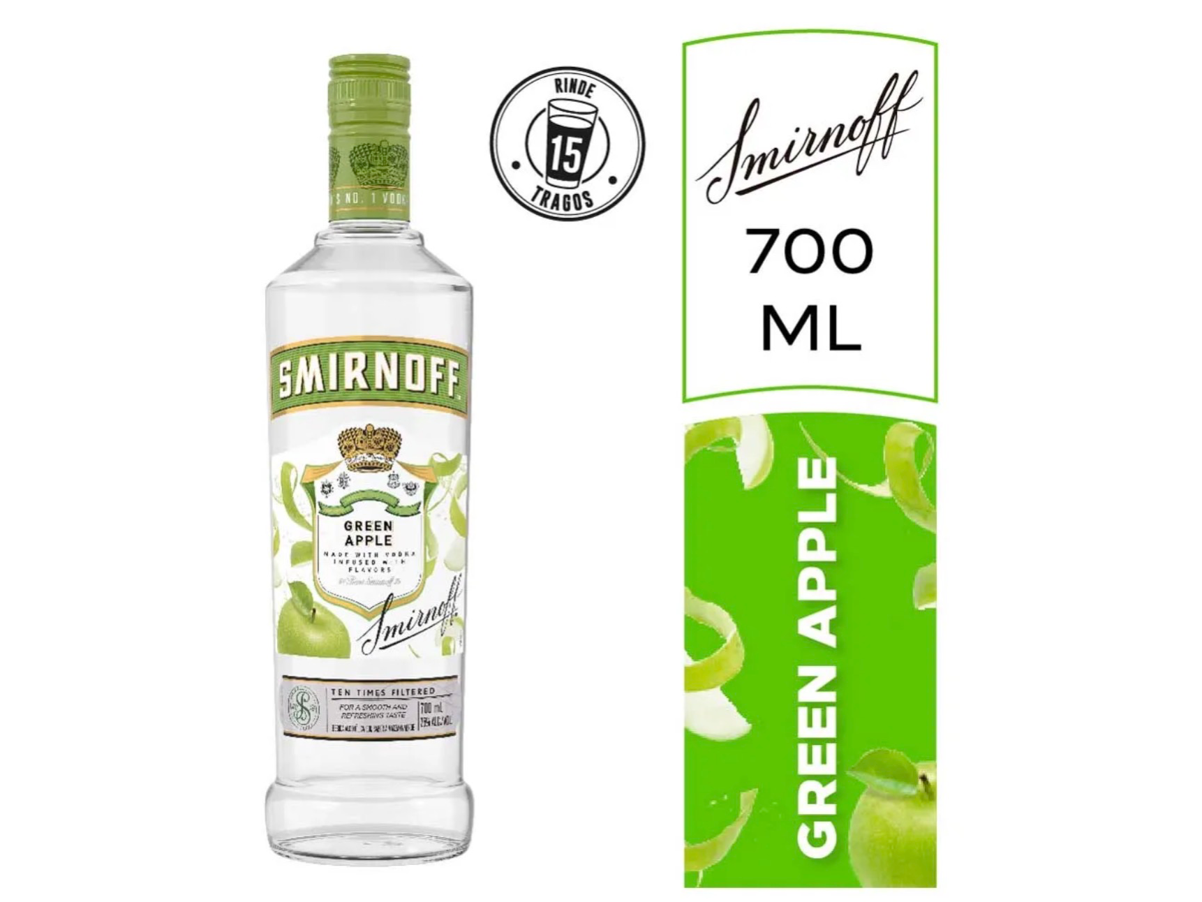 SMIRNOFF MANZANA VERDE 750ML