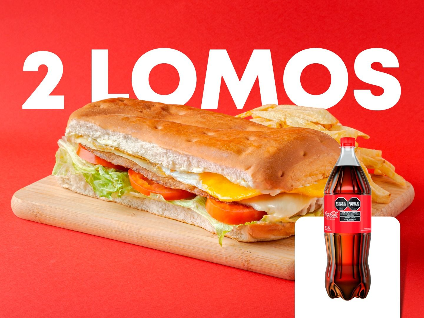 Dos lomitos completos mas gaseosa