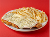 Milanesa a la napolitana con guarnición.