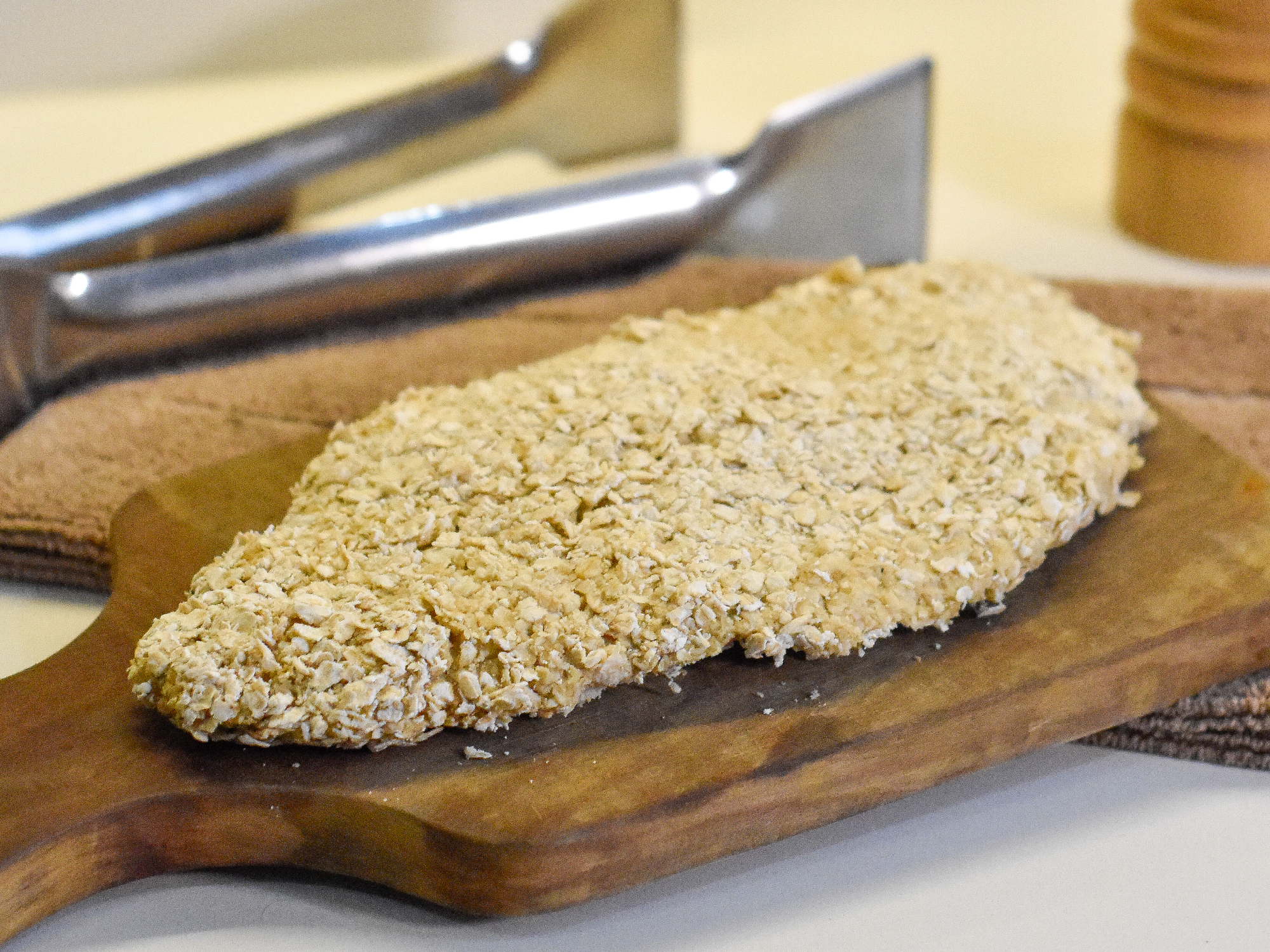 Milanesa de suprema rebozada en avena