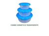 COMBO 3 HERMETICOS TRANSPARENTES