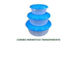 COMBO 3 HERMETICOS TRANSPARENTES