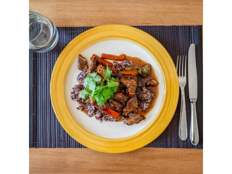 Pollo Teriyaki con mix de arroces integrales