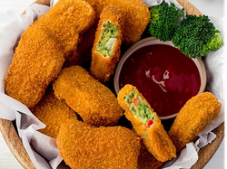 Bocaditos de brocoli, cebolla,morron y queso