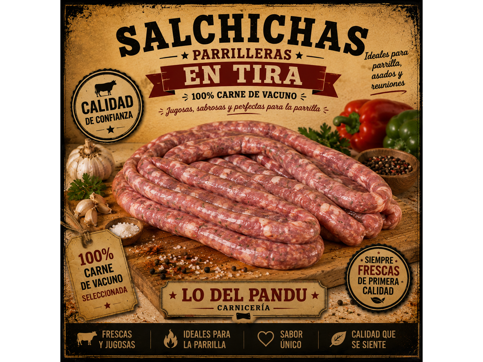 Salchichas parrilleras de PANDUCARNES