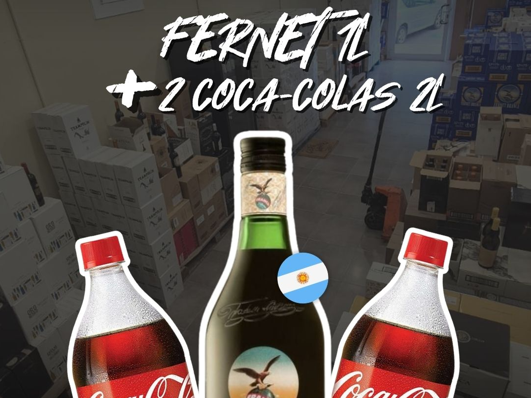 Fernet Branca 1L + 2 Coca Cola 2L