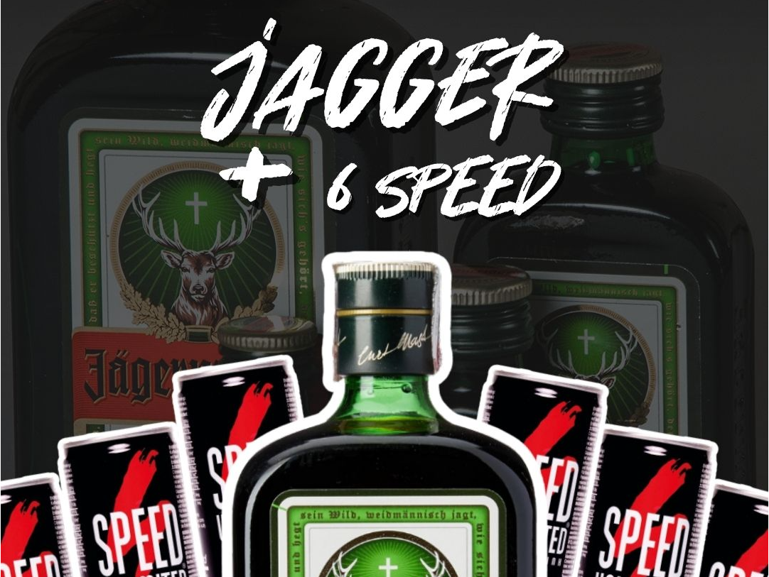 Jägermeister + 6 latas energizante Speed