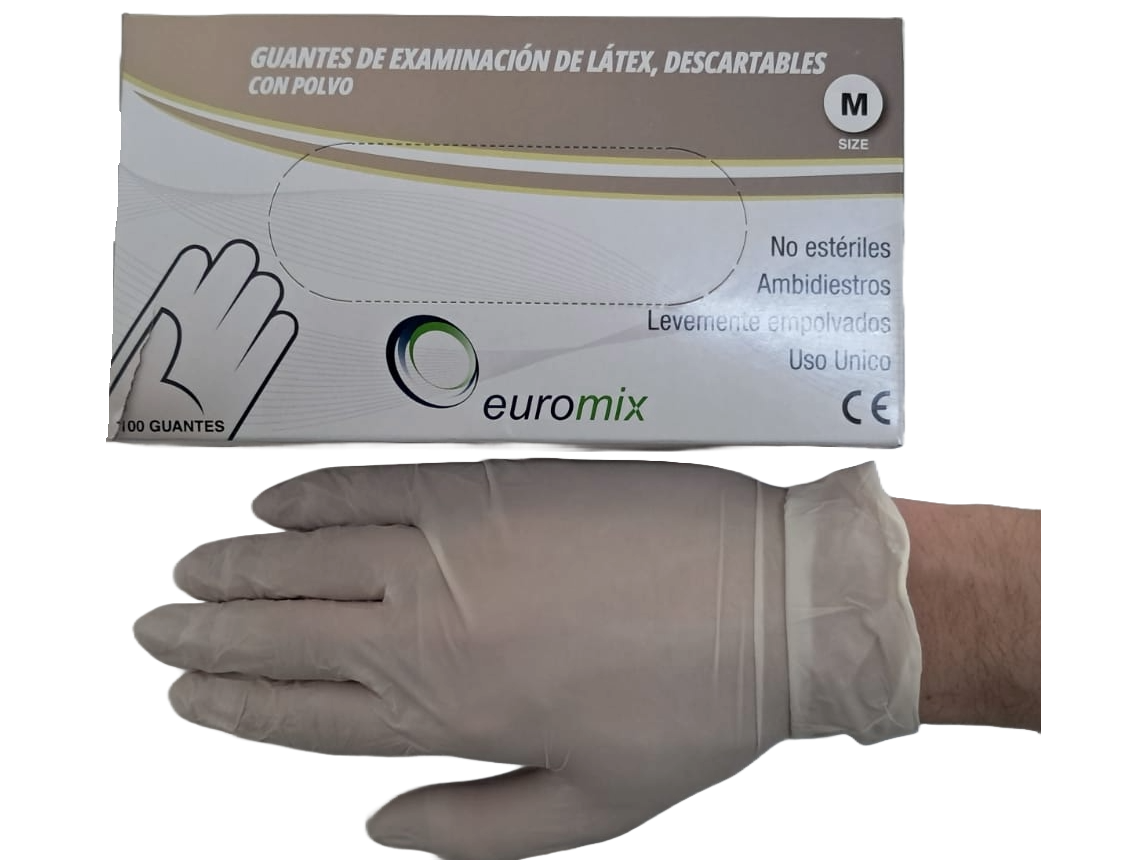 GUANTES DESC.LATEX 100U MEDIANO
