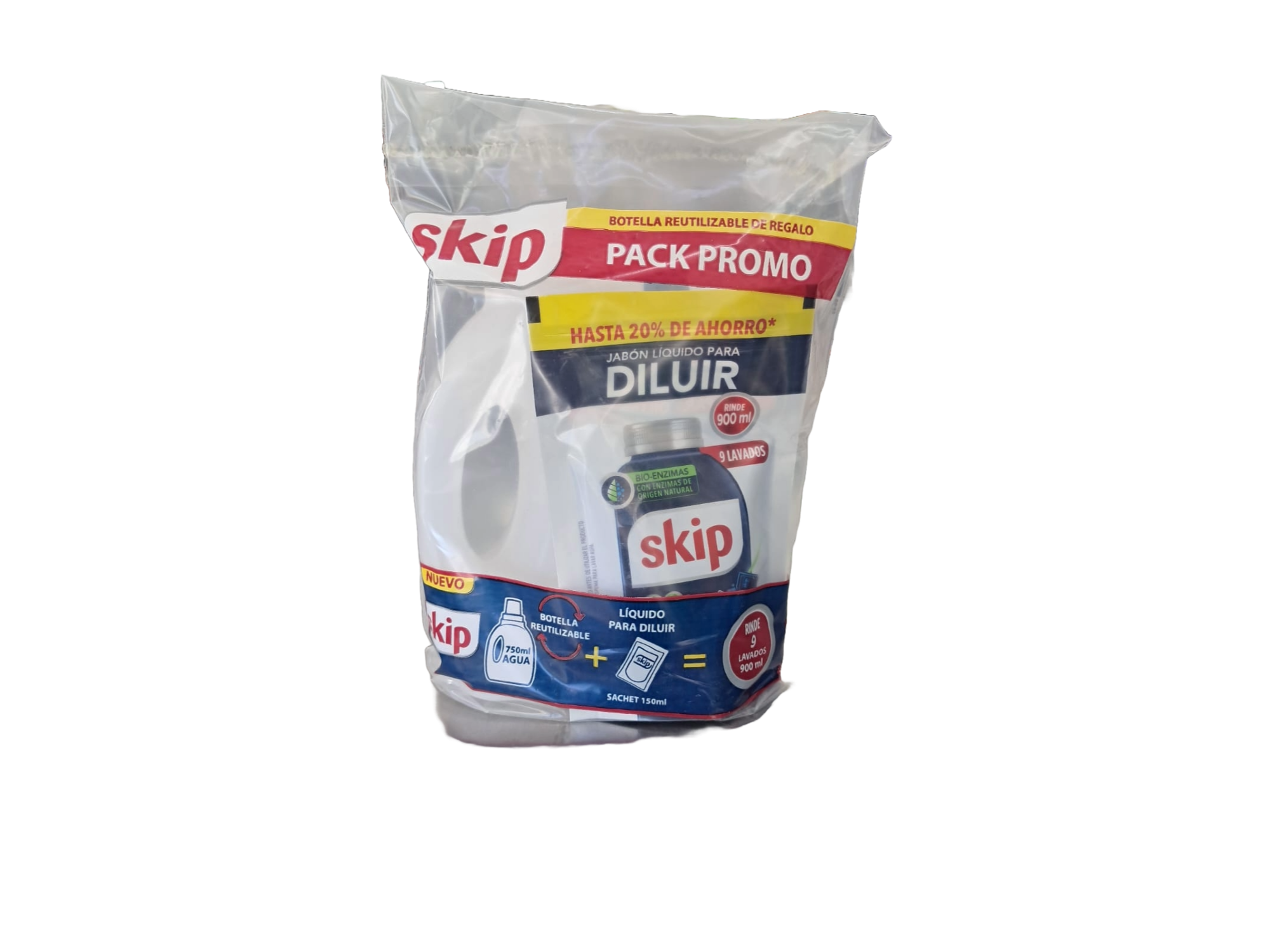 SKIP LIQ P/DILUIR 900ML + BOTELLA