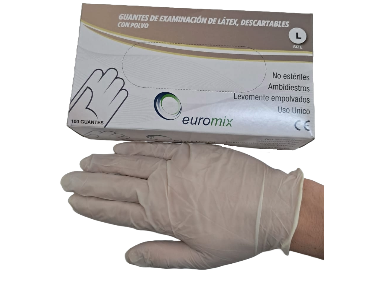 GUANTES DESC.LATEX 100U GRANDE