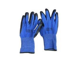 GUANTES NEGRO Y AZUL X PAR