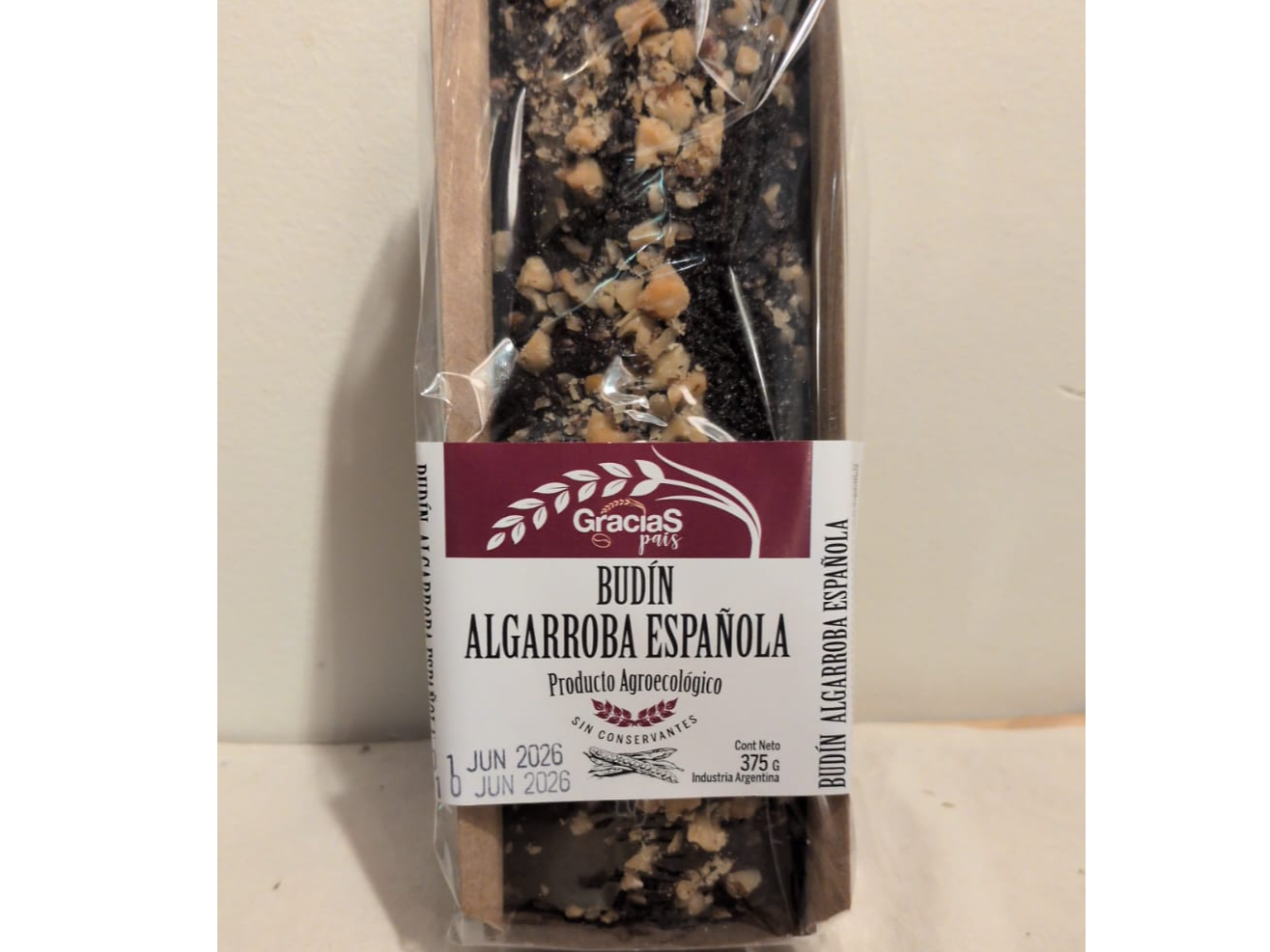 Budin de algarroba Gracias Pais