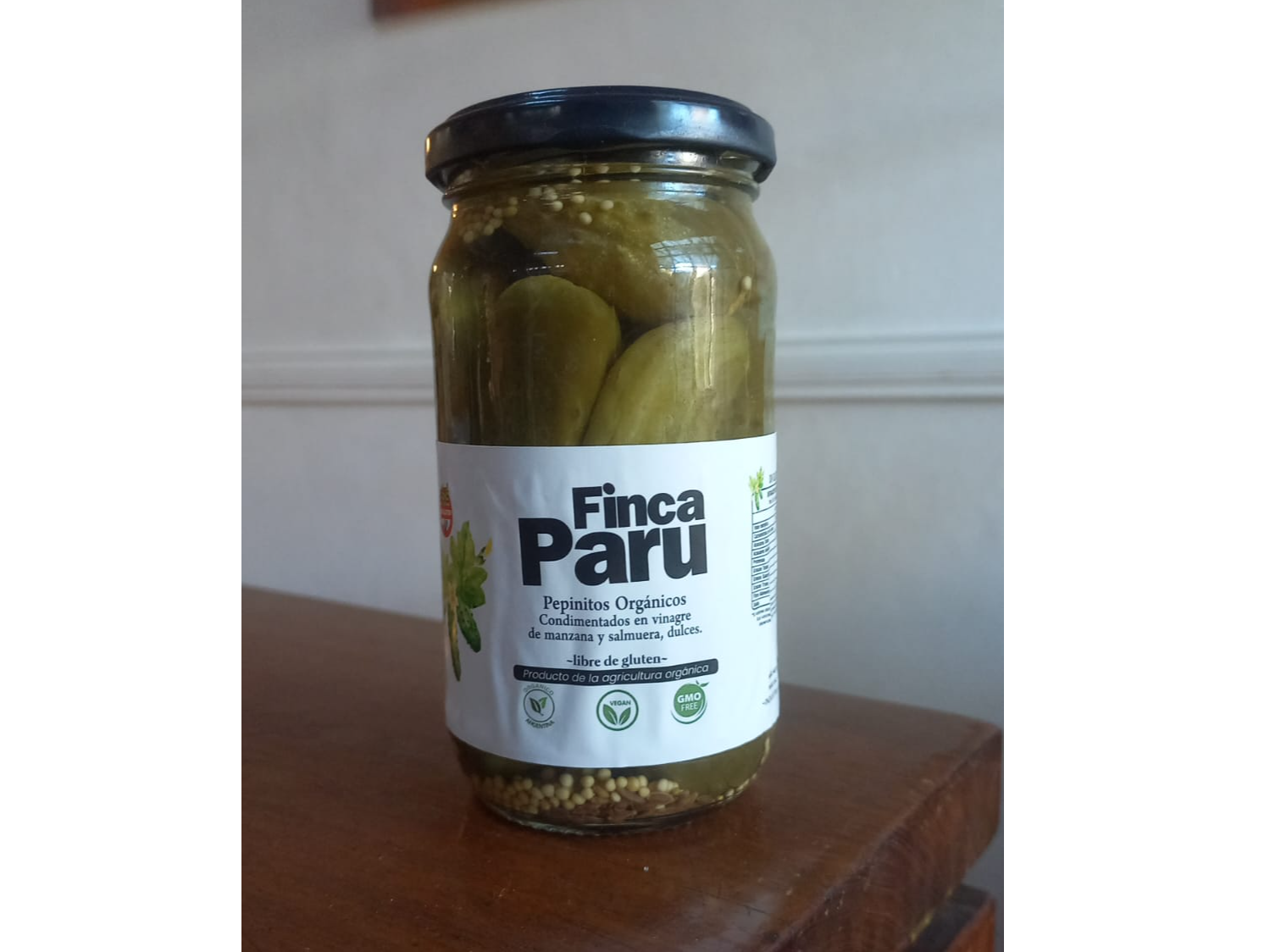 Pepinillos agridulces orgánicos condimentados "Finca Paru" x 330 grs