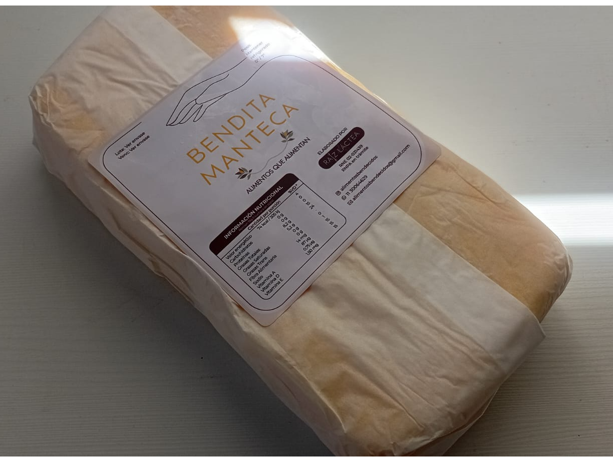 "Bendita Manteca", manteca 100% natural x 1 kilo