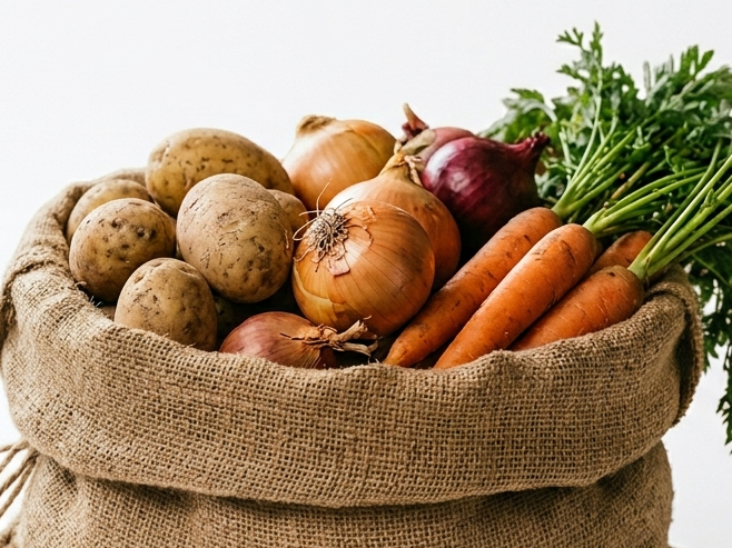 Bolsón pesado orgánico (papa, cebolla y zanahoria)