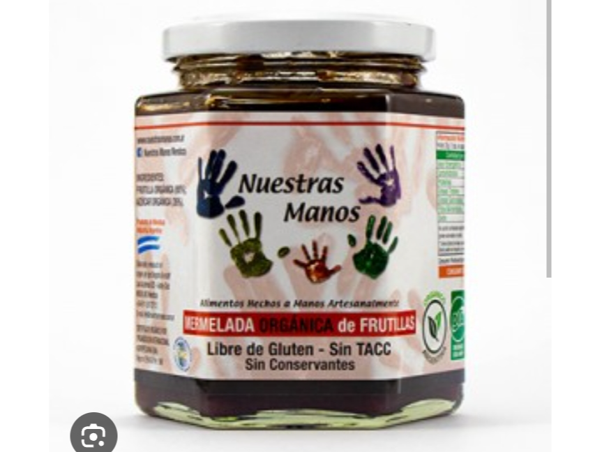 Mermelada de frutillas organica  Nuestras Manos