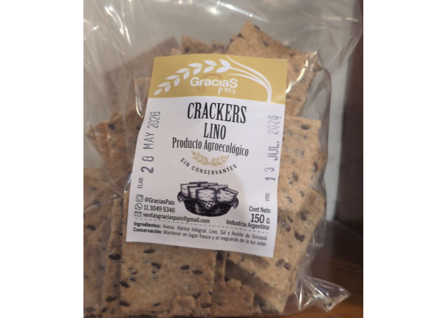 Crackers lino x 150 grs Gracias Pais de El Ranchito