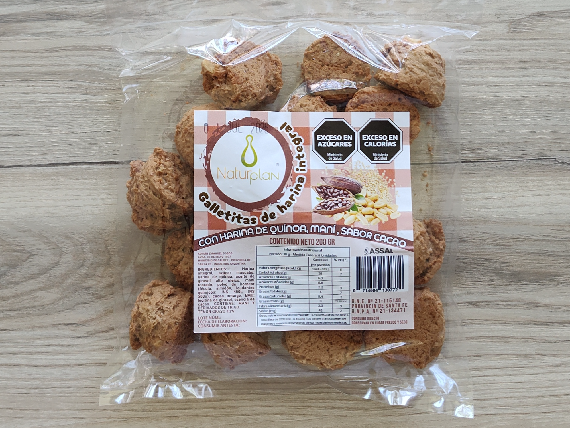 Galletitas 🍪 de Quinoa + Mani 🥜 Sabor Cacao 🍫