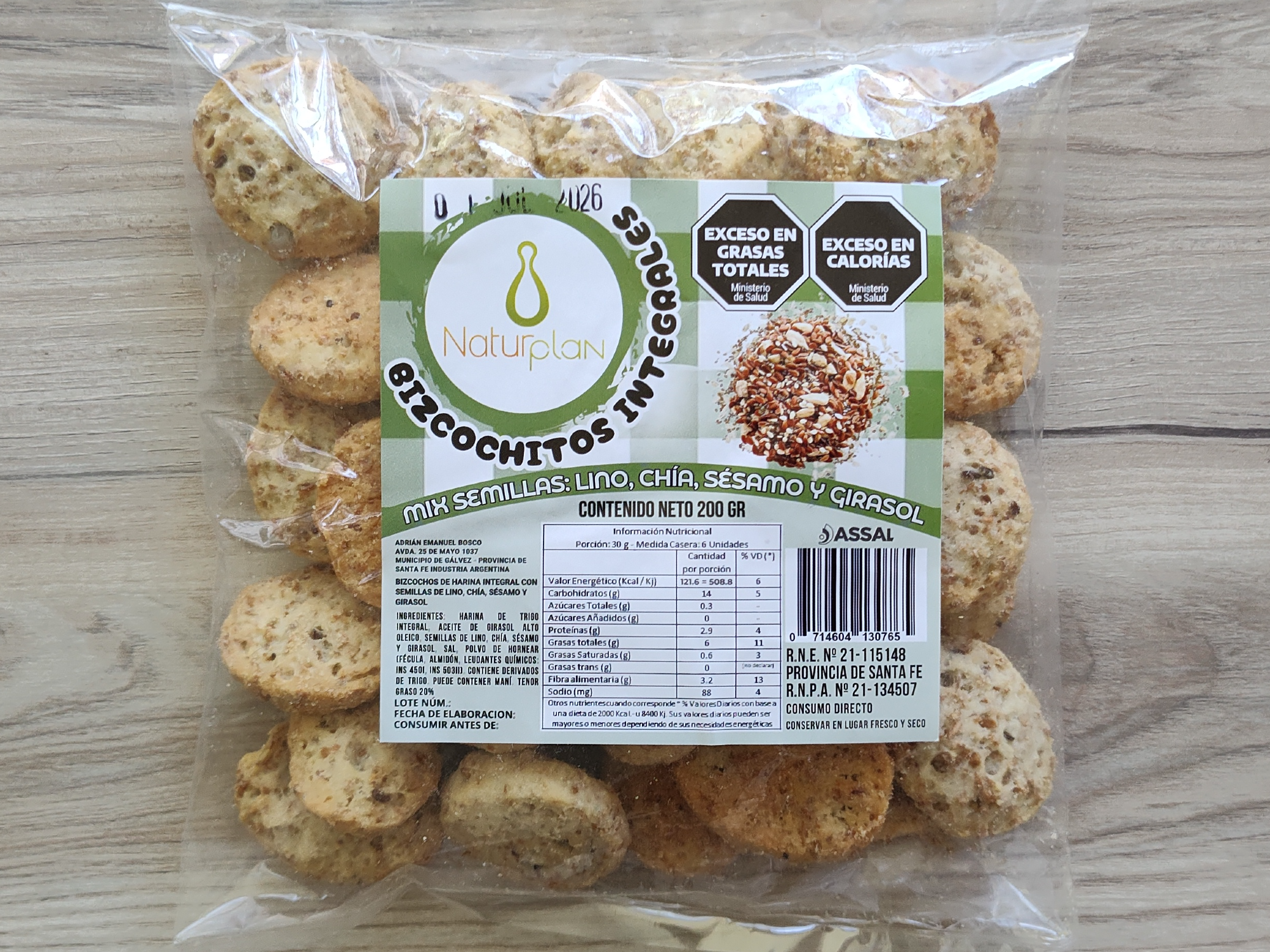 Bizcochitos Integrales Mix de semillas