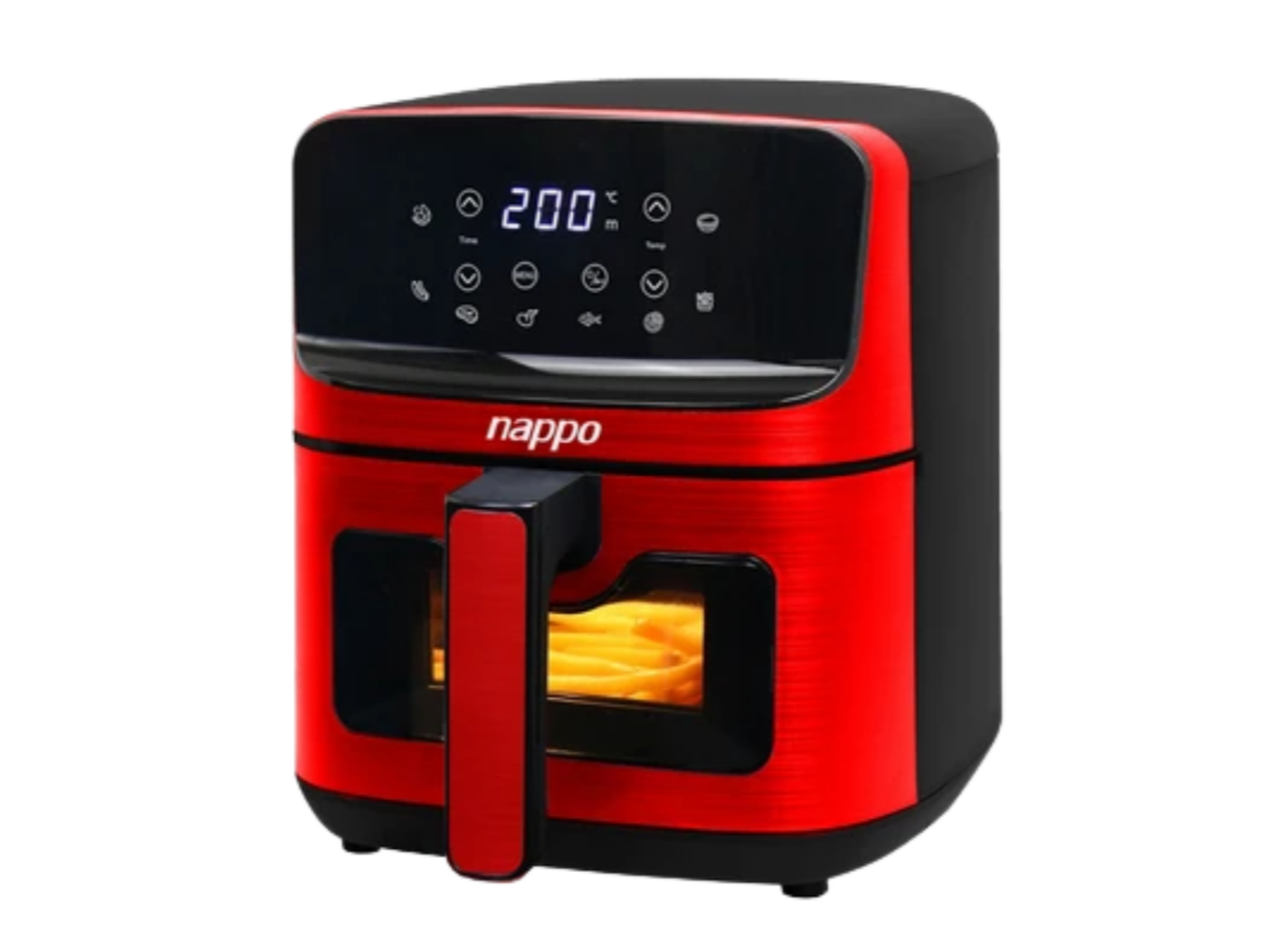 FREIDORA DE AIRE NAPPO NEF-213 4.5L ROJA 1500W DIGITAL 8 PROG CON VISOR
