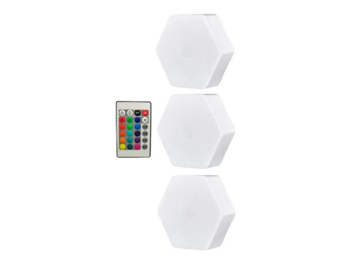 LUCES LED C/CONTROL RGB BLISTER (X3) HEXAGONAL