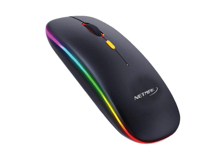 MOUSE INALAMBRICO NETMAK NM-W90 RECARGABLE 2.4Ghz NEGRO Y BLANCO