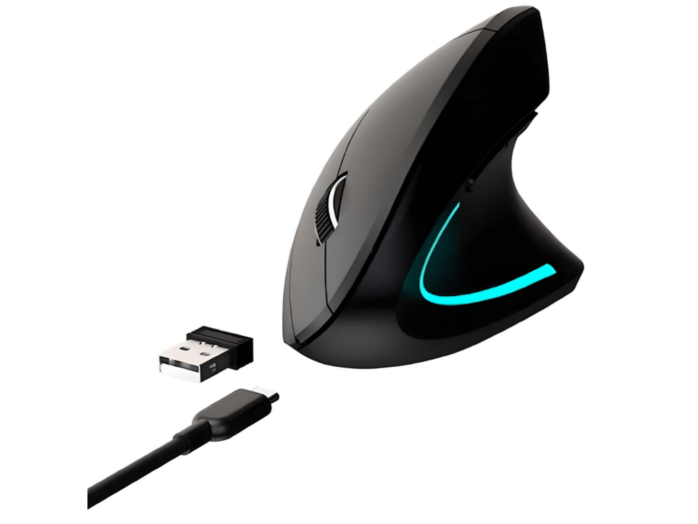 MOUSE INALAMBRICO VERTICAL NETMAK NM-ERGO RECARGABLE