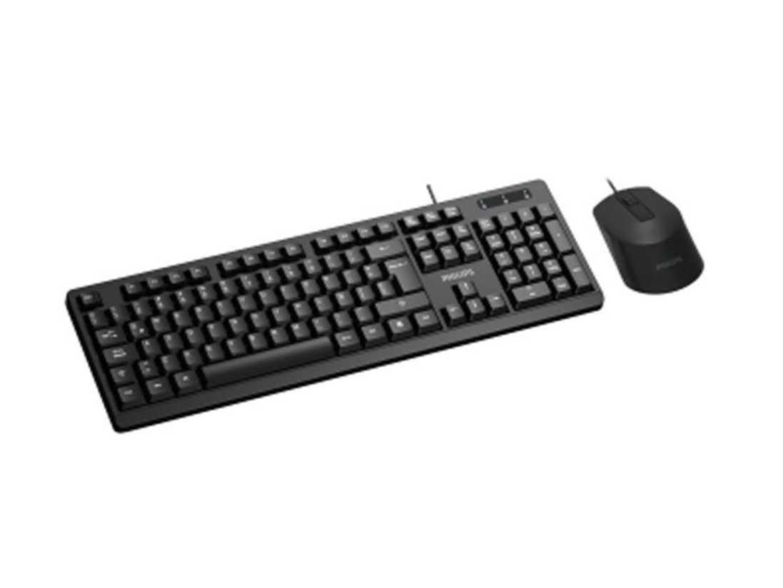 KIT PHILIPS SPT6234B TECLADO Y MOUSE SERIE 2000 USB 1200DPI 104KEYS BLACK