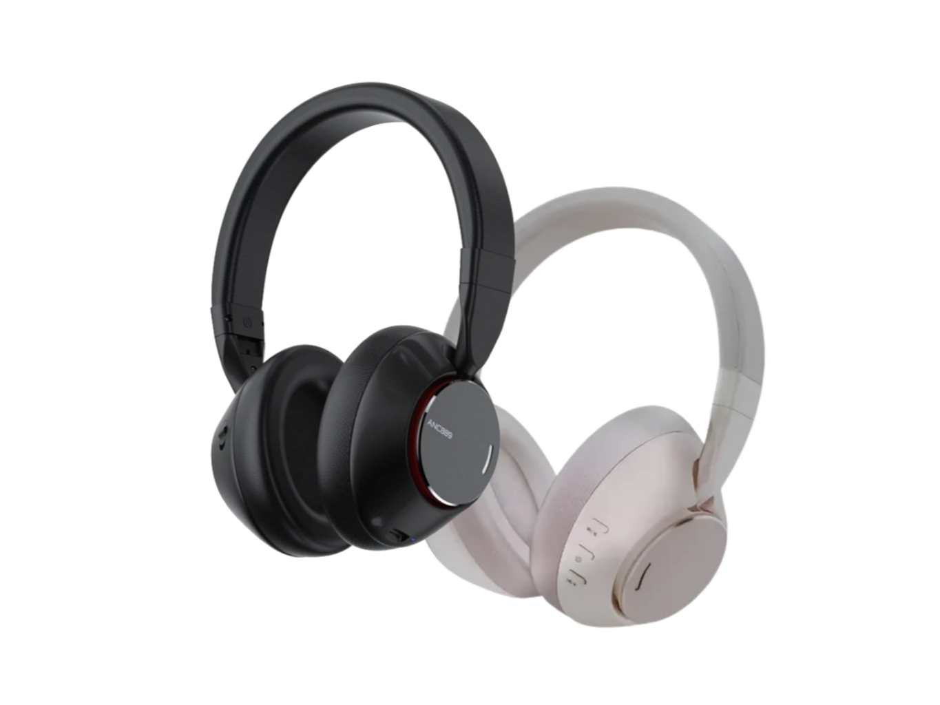 AURICULAR BLUETOOTH VINCHA NEGRO/BEIGE CON CANCELACION DE RUIDO