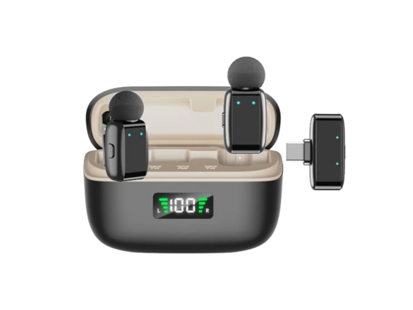 MICROFONO DUAL CON ESTUCHE Y CONECTOR TIPO C