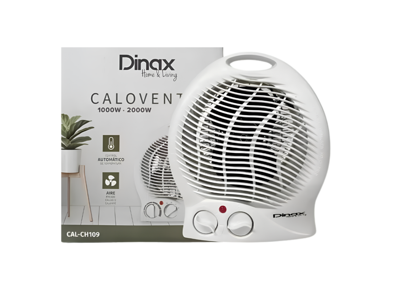 CALOVENTOR DINAX CALCH109 1000W A 2000W REDONDO BLANCO