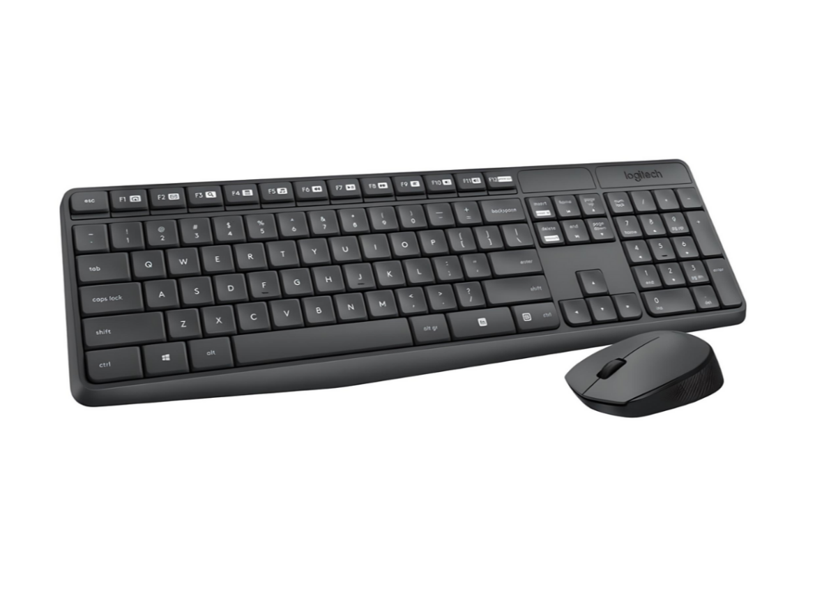 TECLADO Y MOUSE INALAMBRICO LOGITECH MK235 SLIM NEGRO/GRIS OSCURO
