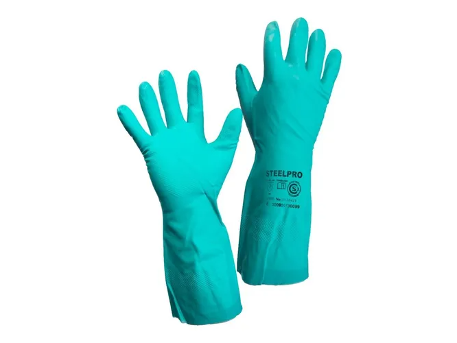 GUANTES DE NITRILO FLOCADO VERDE
