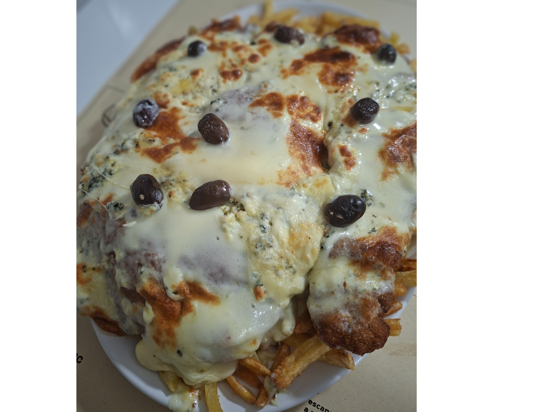 Milanesa de bodegón roquefort c/ fritas