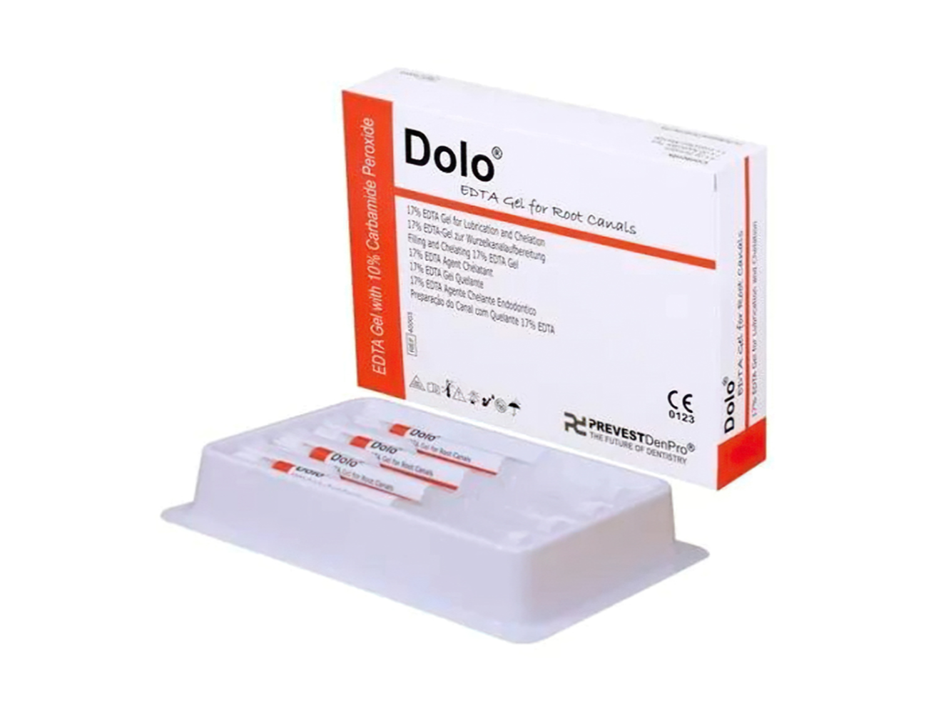 EDTA Gel Lubricante Quelante Dolo 4 Jeringas x 2gr + Puntas. PREVEST DENTPRO