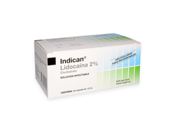 Anestesia Indican, Blister por 10u. para Cardiacos (Sin Epinefrina), Lidocaina Clorhidrato 2%. SIDUS