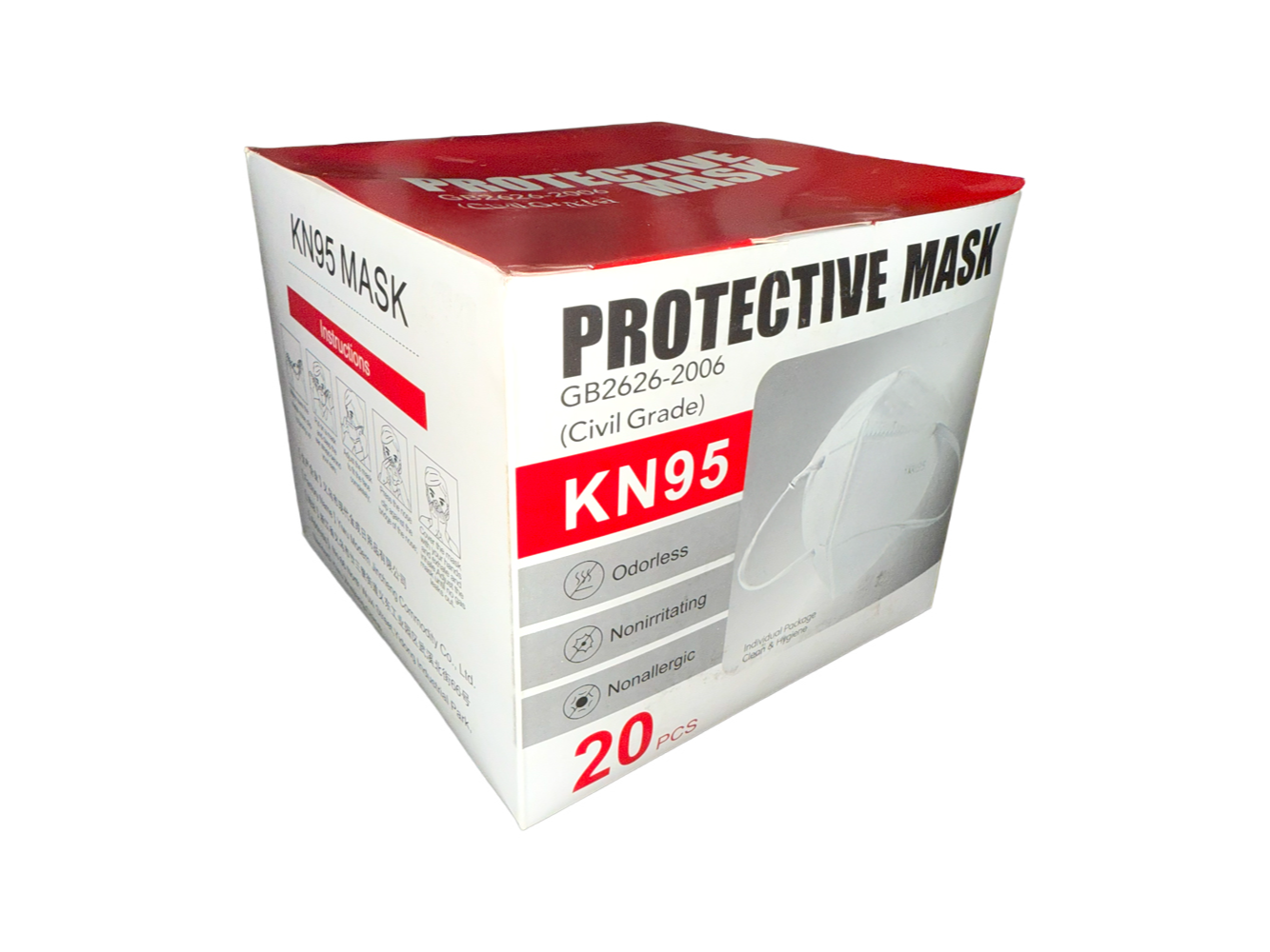 Barbijos KN95 x20 Unidades – Protección Civil Grade. PCG
