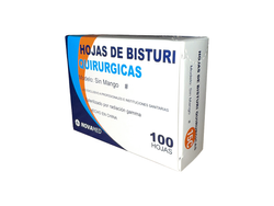 Hojas de Bisturi Acero de Carbono #15C. NOVAMED