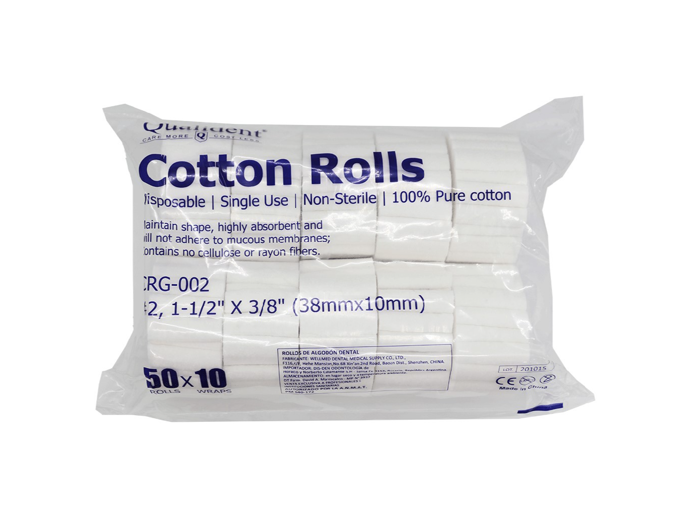 Algodon en Rollo, Bolsa x 500u. QUALIDENT