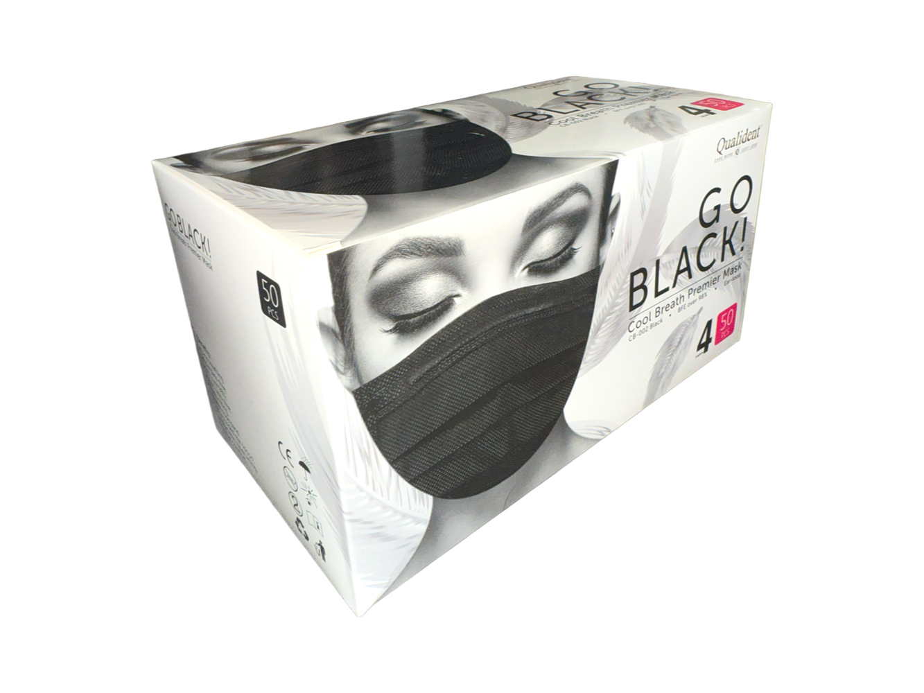 Barbijos 4 Capas GOBLACK! x50 Unidades. QUALIDENT