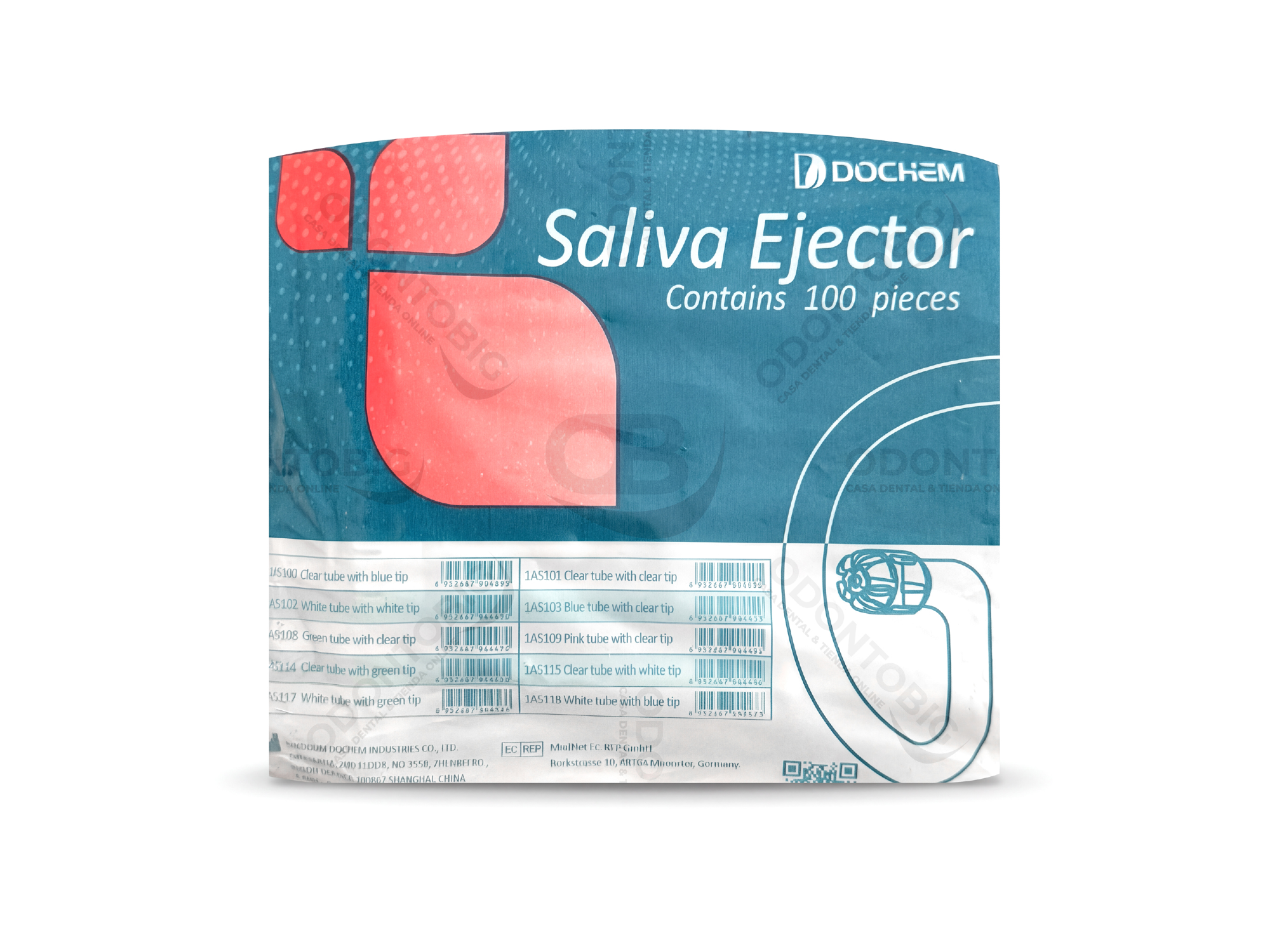 Eyectores (Suctores) de Saliva Blancos - Bolsa x 100u. DOCHEM