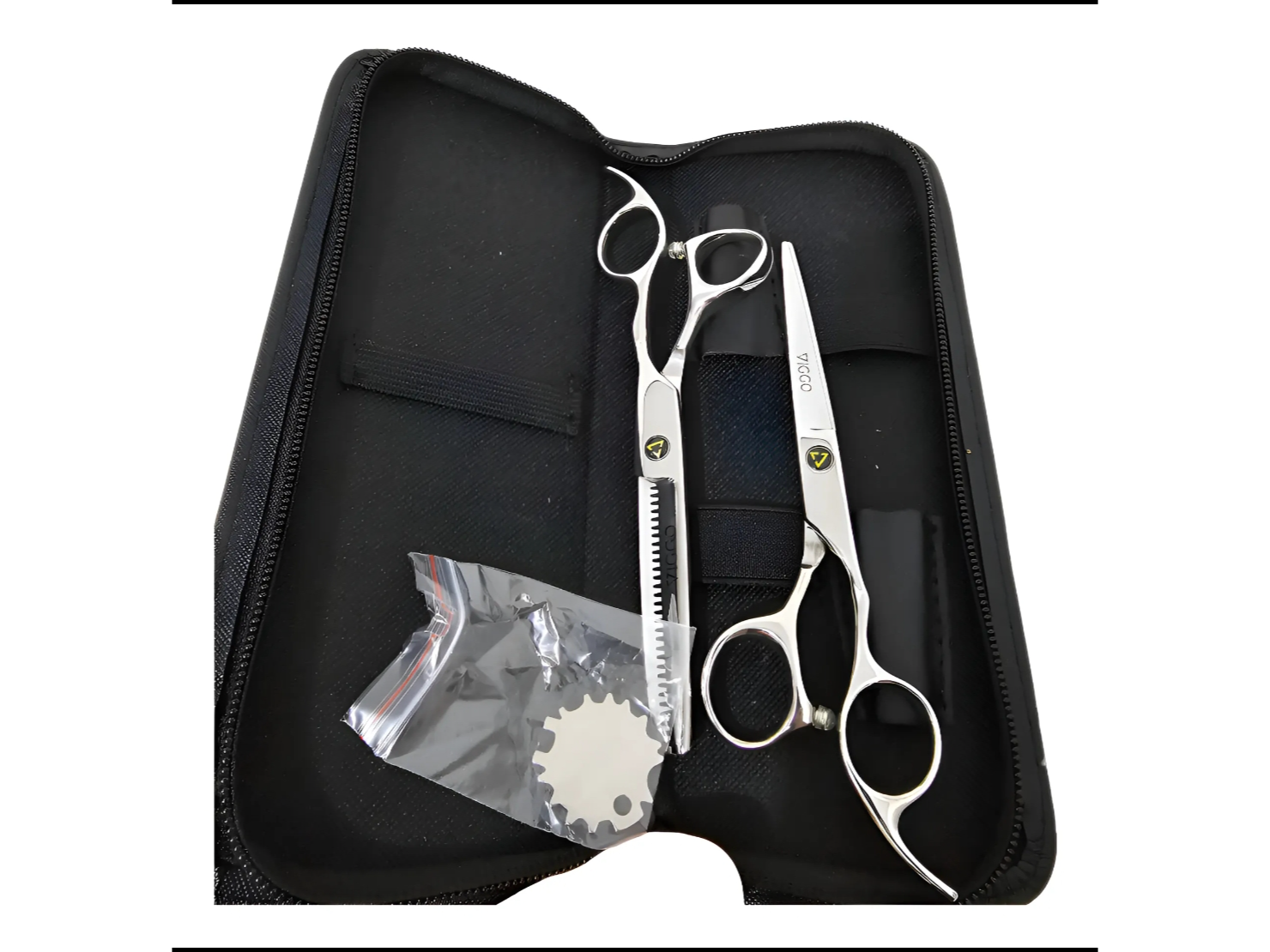 Kit tijera viggo 5'5 filo dulce y pulir