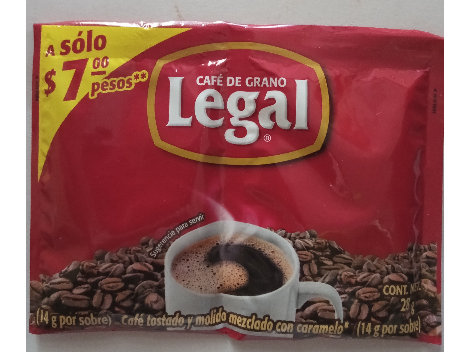 CAFE LEGAL SOBRE 28GRS